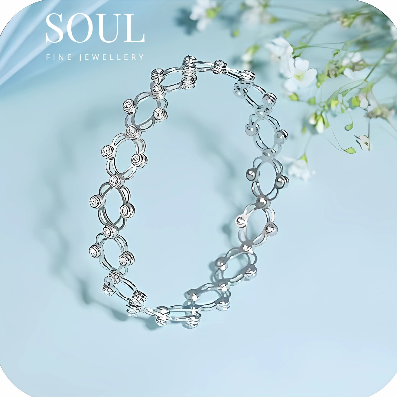 Pure 925 Hallmarked Silver Convertible Ring cum Bracelet, Rhodium Plated & Anti Tarnish