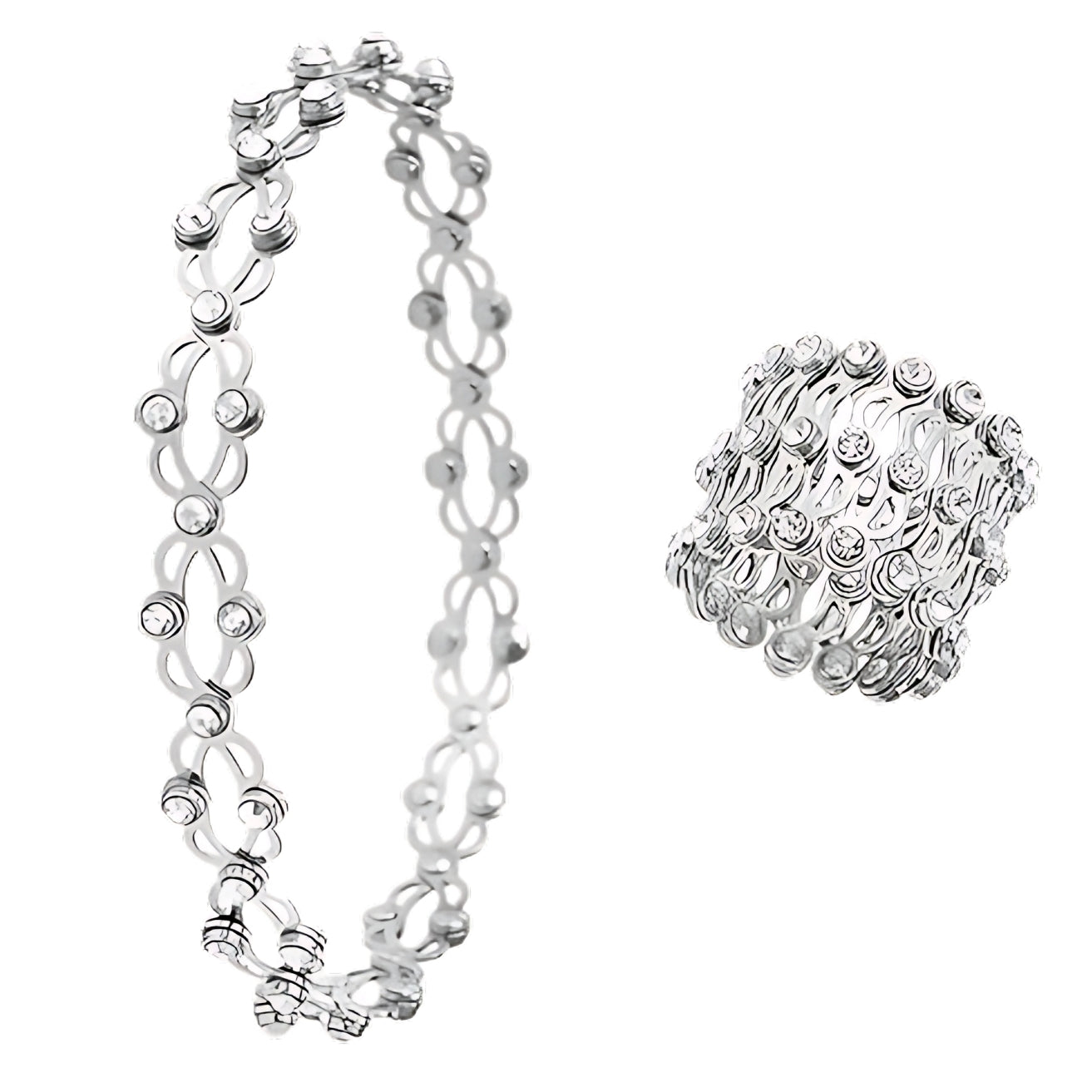 Pure 925 Hallmarked Silver Convertible Ring cum Bracelet, Rhodium Plated & Anti Tarnish