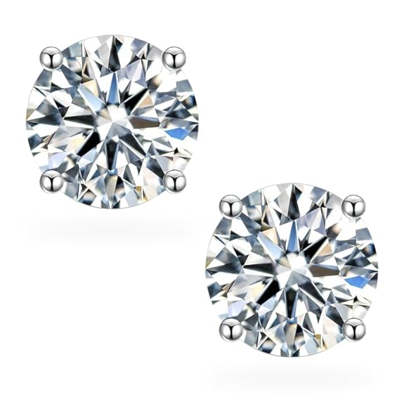 Super Bright 7mm Round Solitaire Earring Studs