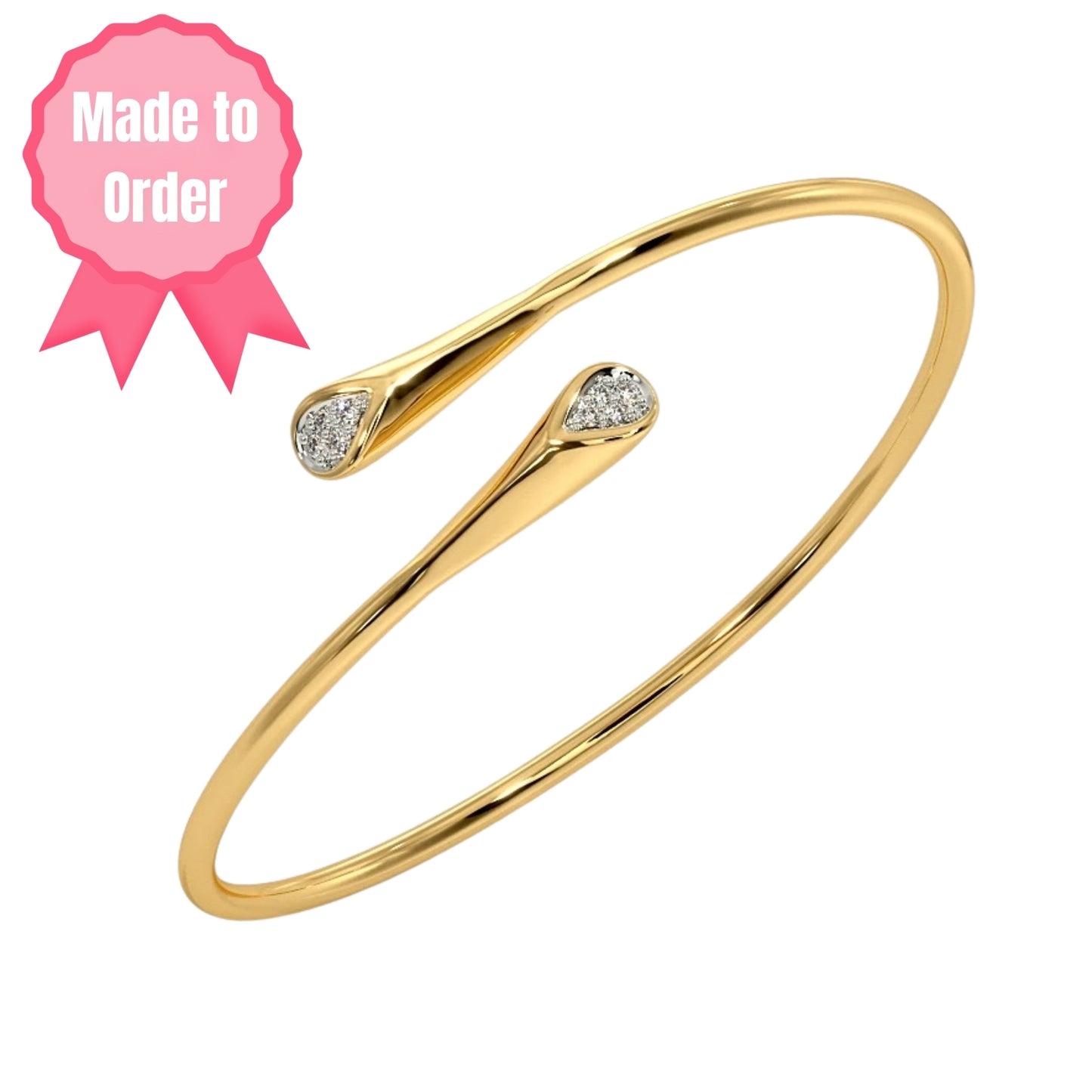 Pure 925 Hallmarked Silver Twister Cuff Bracelet with 22K Gold Plating + Anti Tarnish