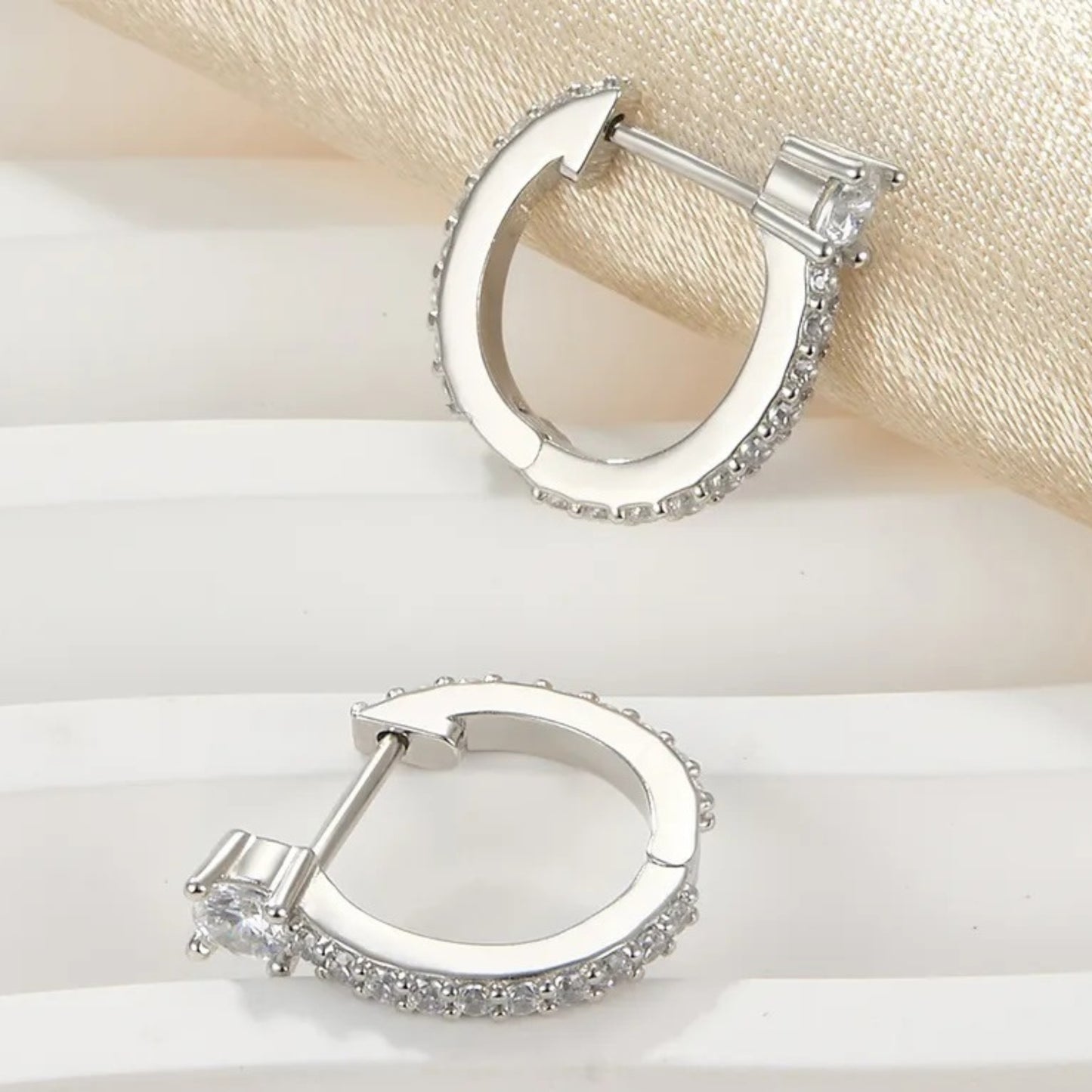 Pure 925 Silver U Huggies with 22K Gold Plated, Gift for Her