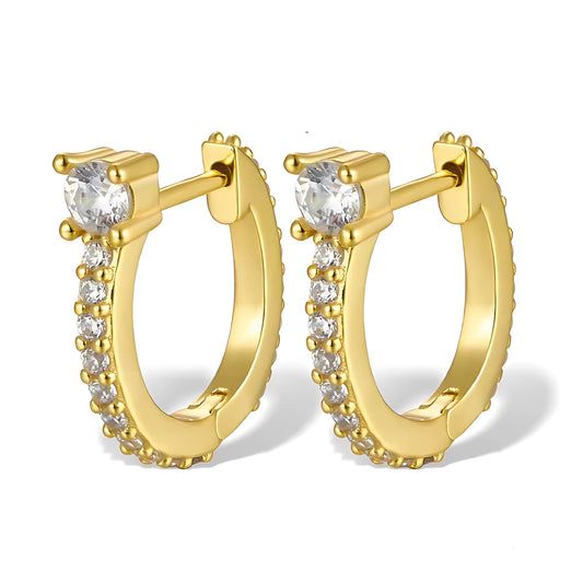 Pure 925 Silver U Huggies with 22K Gold Plated, Gift for Her