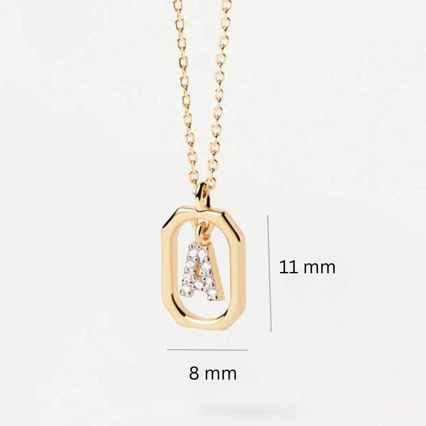 925 Silver Initial Alphabet Chain Necklace with 22K Gold Plating - Hallmarked/Certified