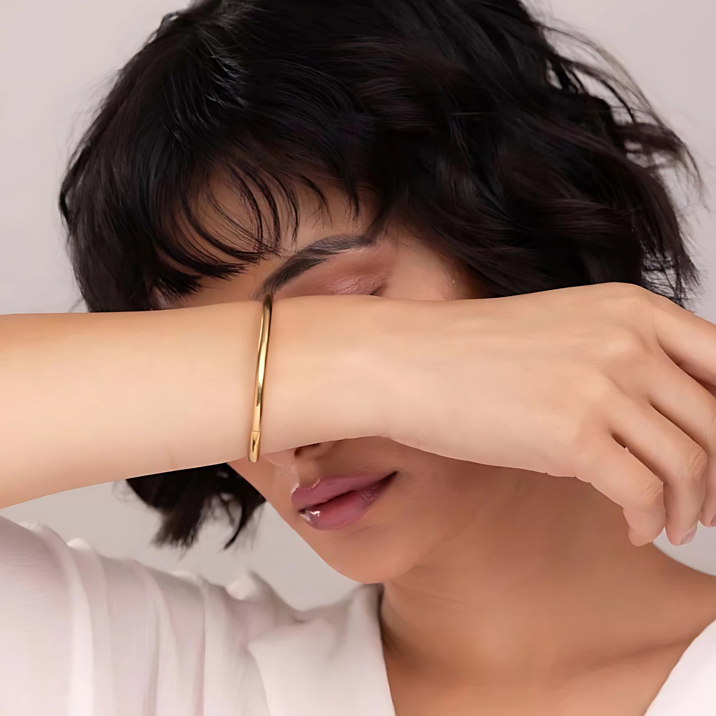 925 Silver Solid Classy Openable Bangle with 22K Thick Gold Plating + Anti Tarnish for Women & Girls, Gift for Her