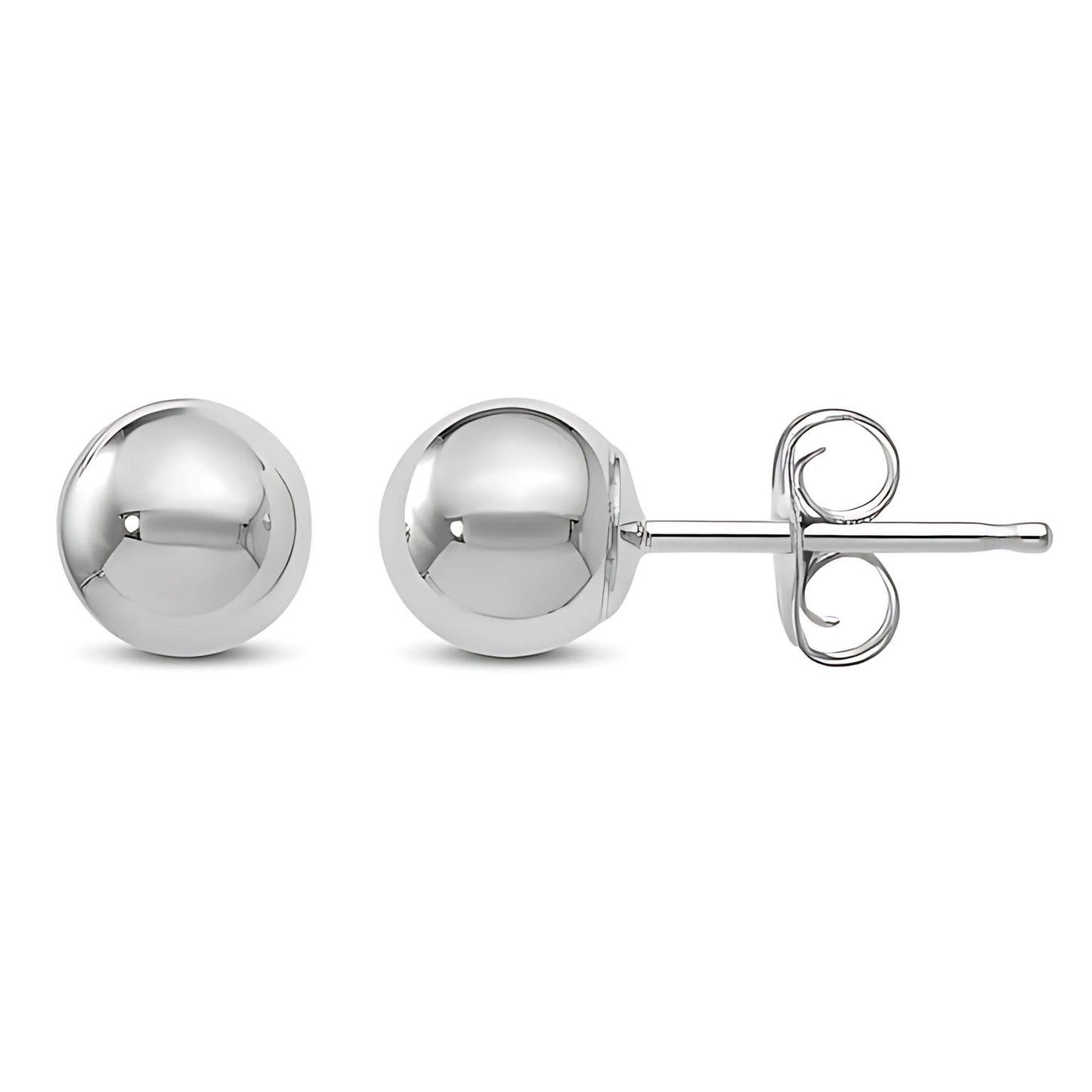 Pure 925 Hallmarked Silver Ball Stud Earrings for Men, Women & Kids