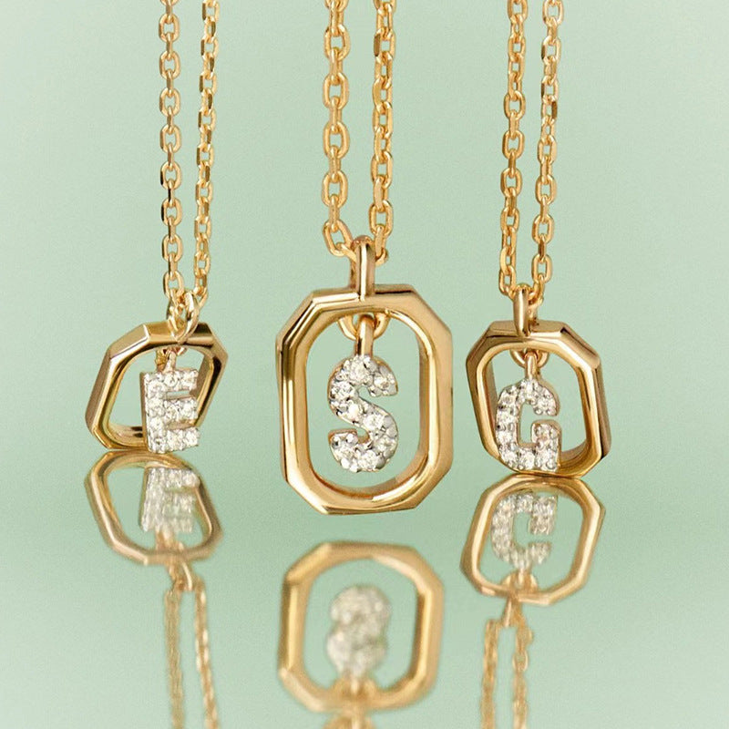 925 Silver Initial Alphabet Chain Necklace with 22K Gold Plating - Hallmarked/Certified