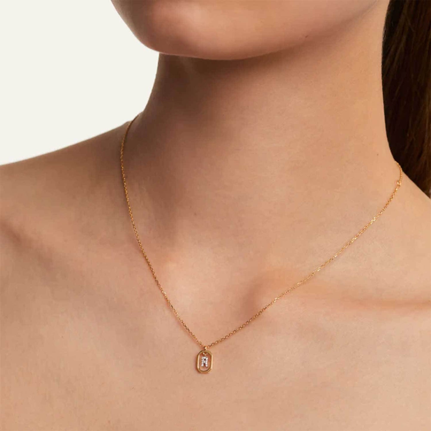 925 Silver Initial Alphabet Chain Necklace with 22K Gold Plating - Hallmarked/Certified