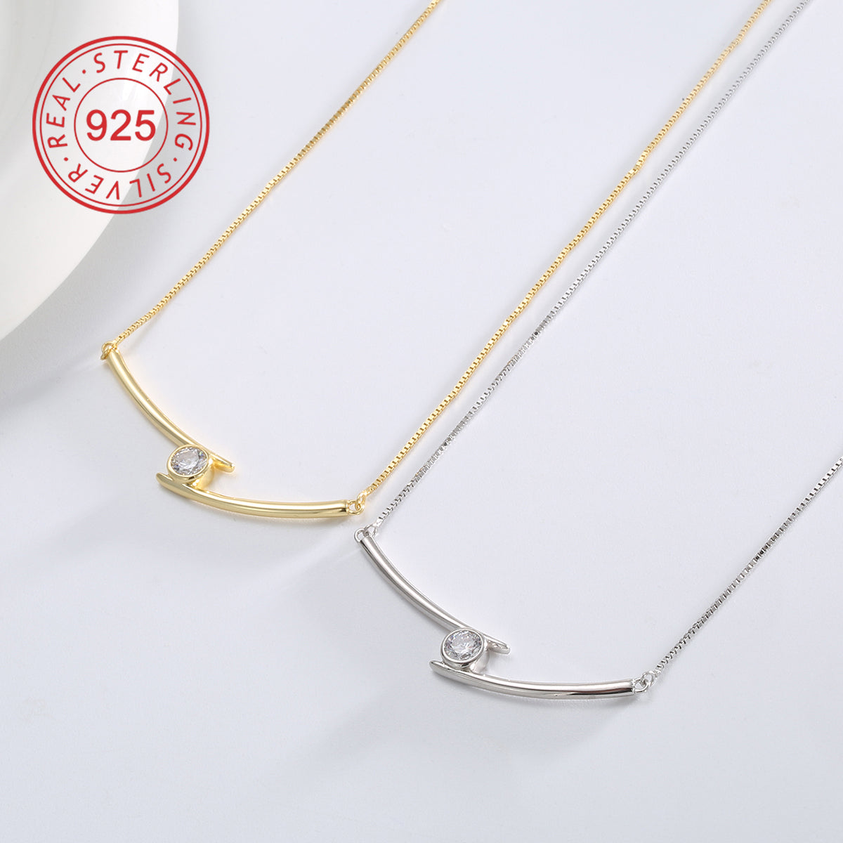 Pure 925 Hallmarked Silver Rama Necklace with 18K Gold Plating, Gift for Her