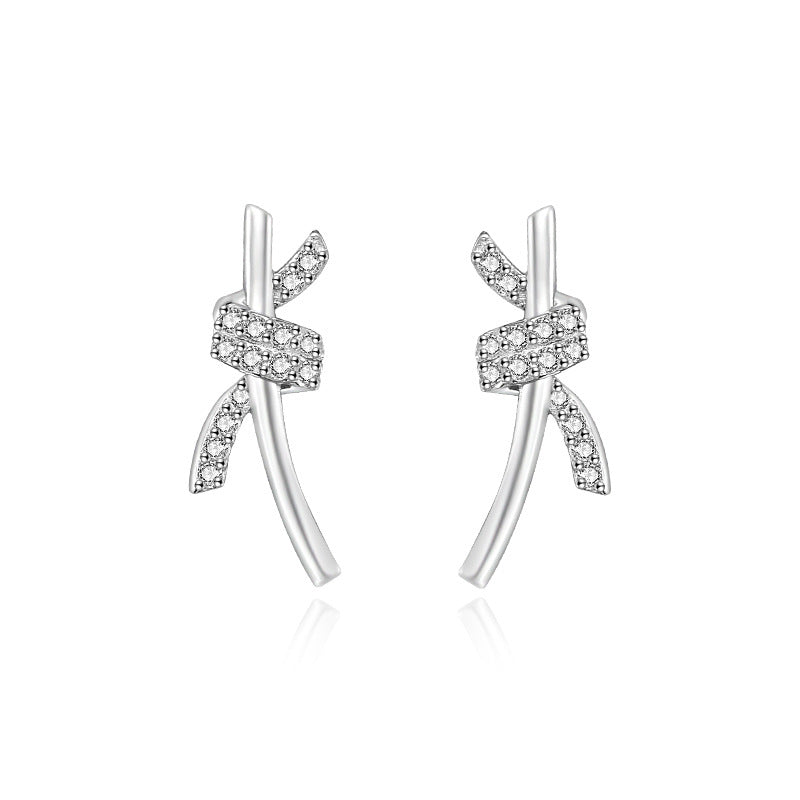 925 Silver Tiffany Knot Studs, Gift for her