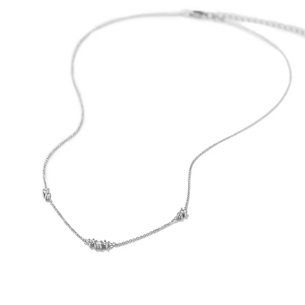Pure 925 Hallmarked Silver Delicacy Necklace, Adjustable Length 40+5cms