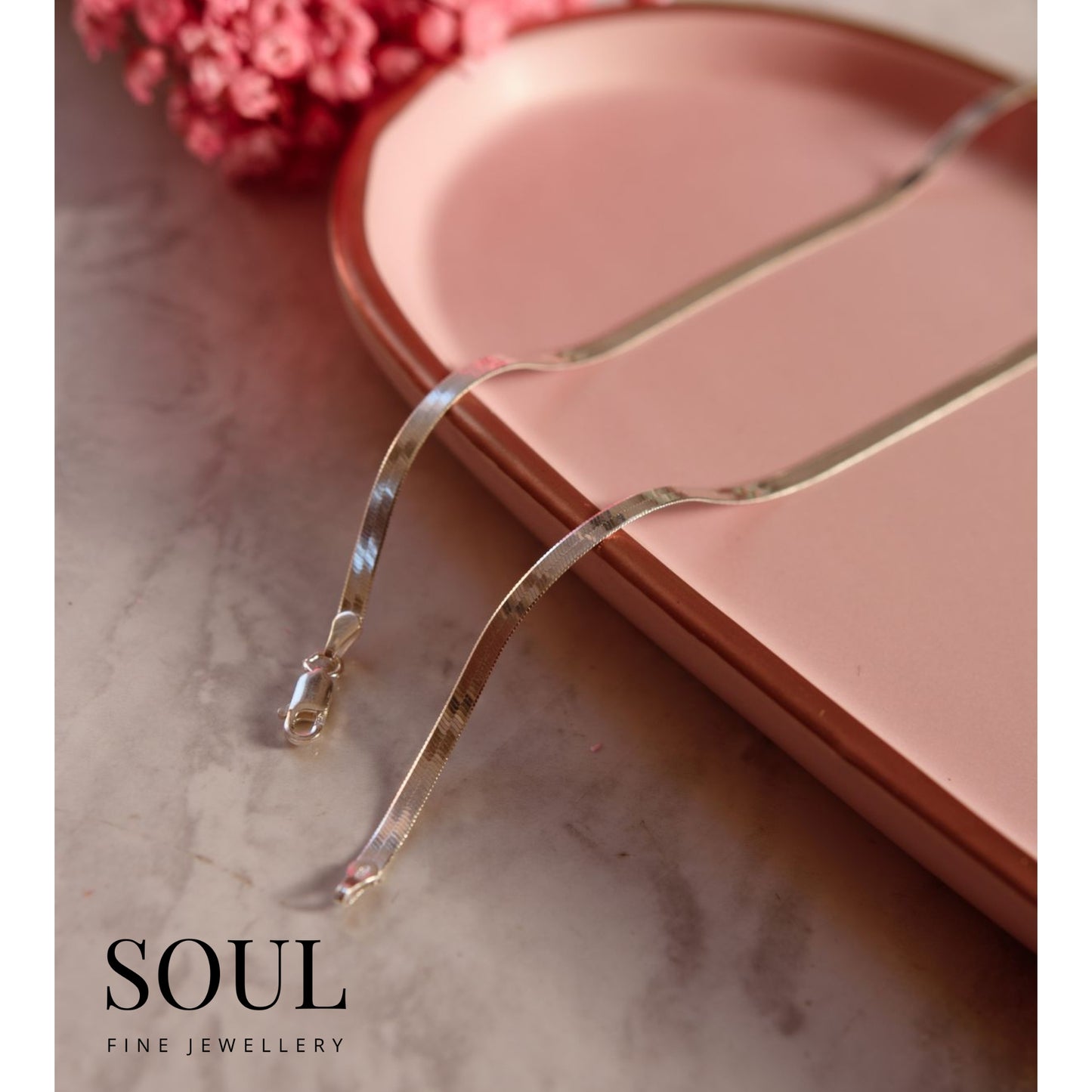 Pure 925 Hallmarked Silver Snake Chain Anklet (Single Pc)