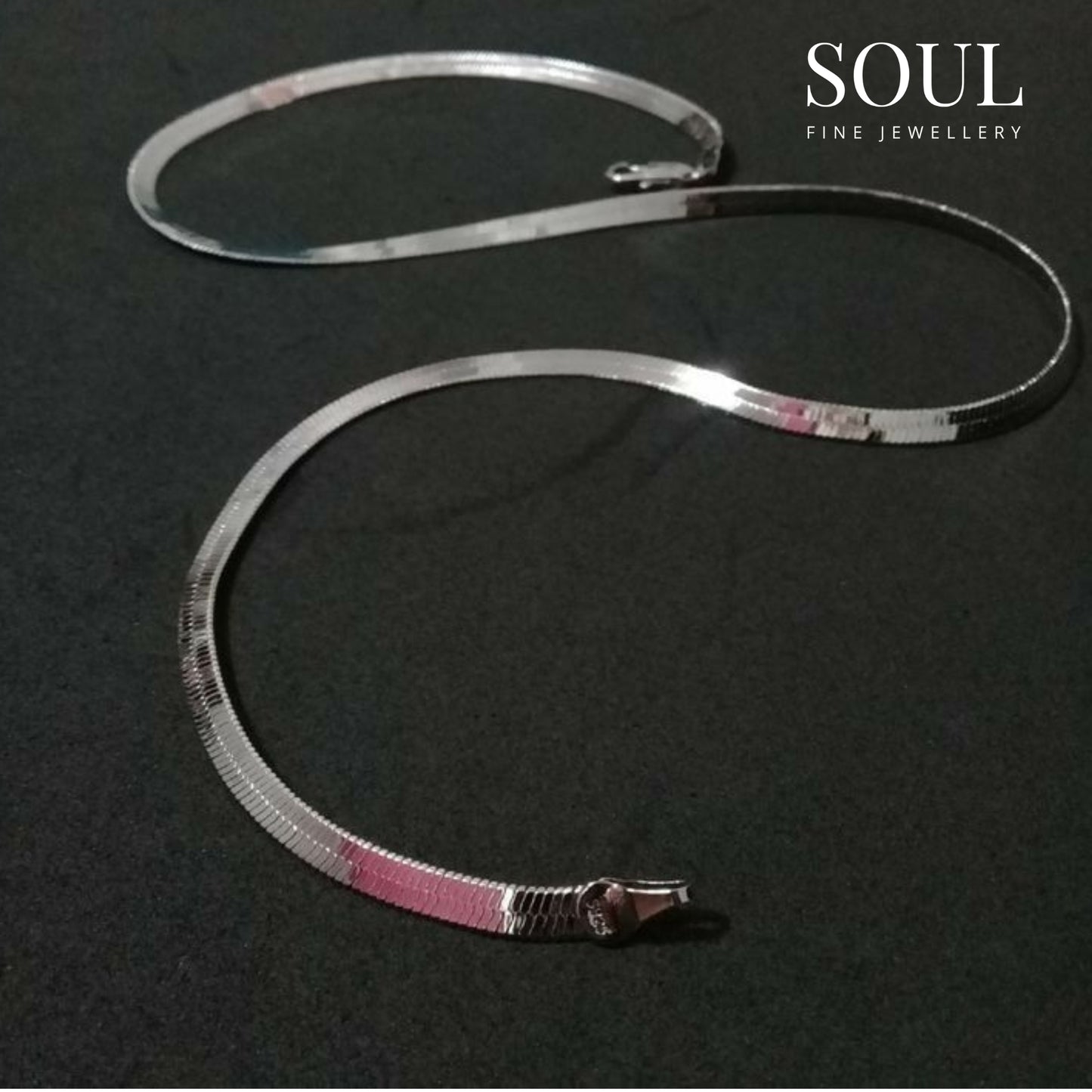 Pure 925 Hallmarked Silver Snake Chain Anklet (Single Pc)