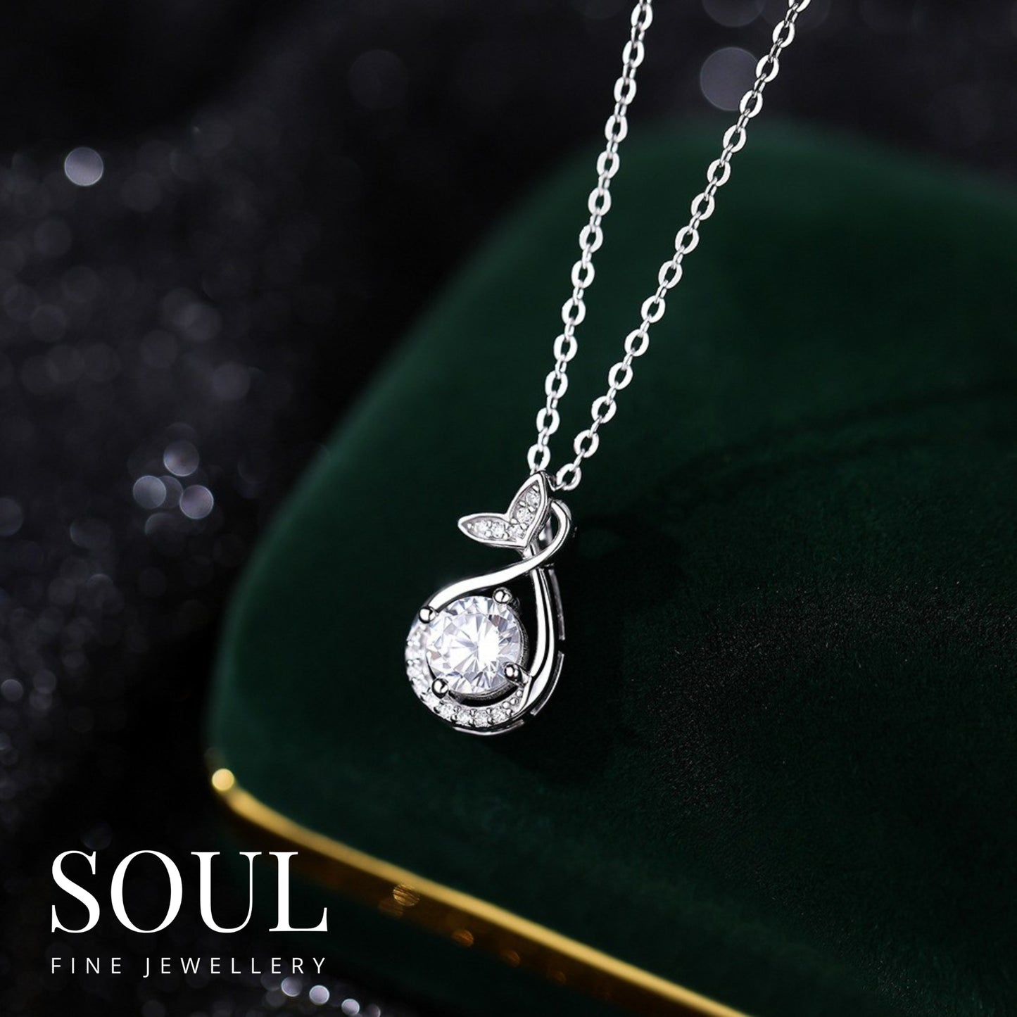 Pure 925 Hallmarked Silver Fish Tail Chain Pendant Necklace Adjustable Length 40+5cms