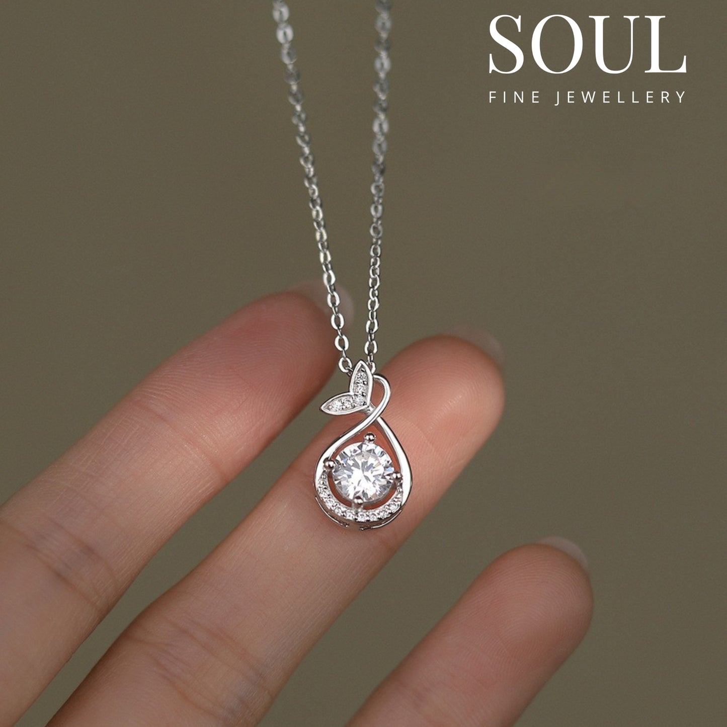 Pure 925 Hallmarked Silver Fish Tail Chain Pendant Necklace Adjustable Length 40+5cms