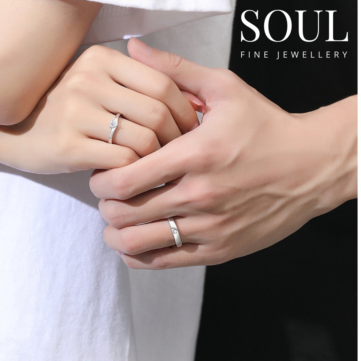 Pure 925 Hallmarked Silver Engagement Ring Adjustable for Him