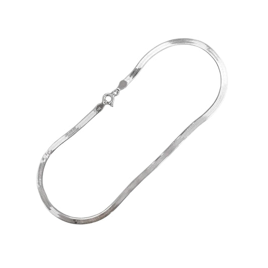 Pure 925 Hallmarked Silver Snake Chain Anklet (Single Pc)