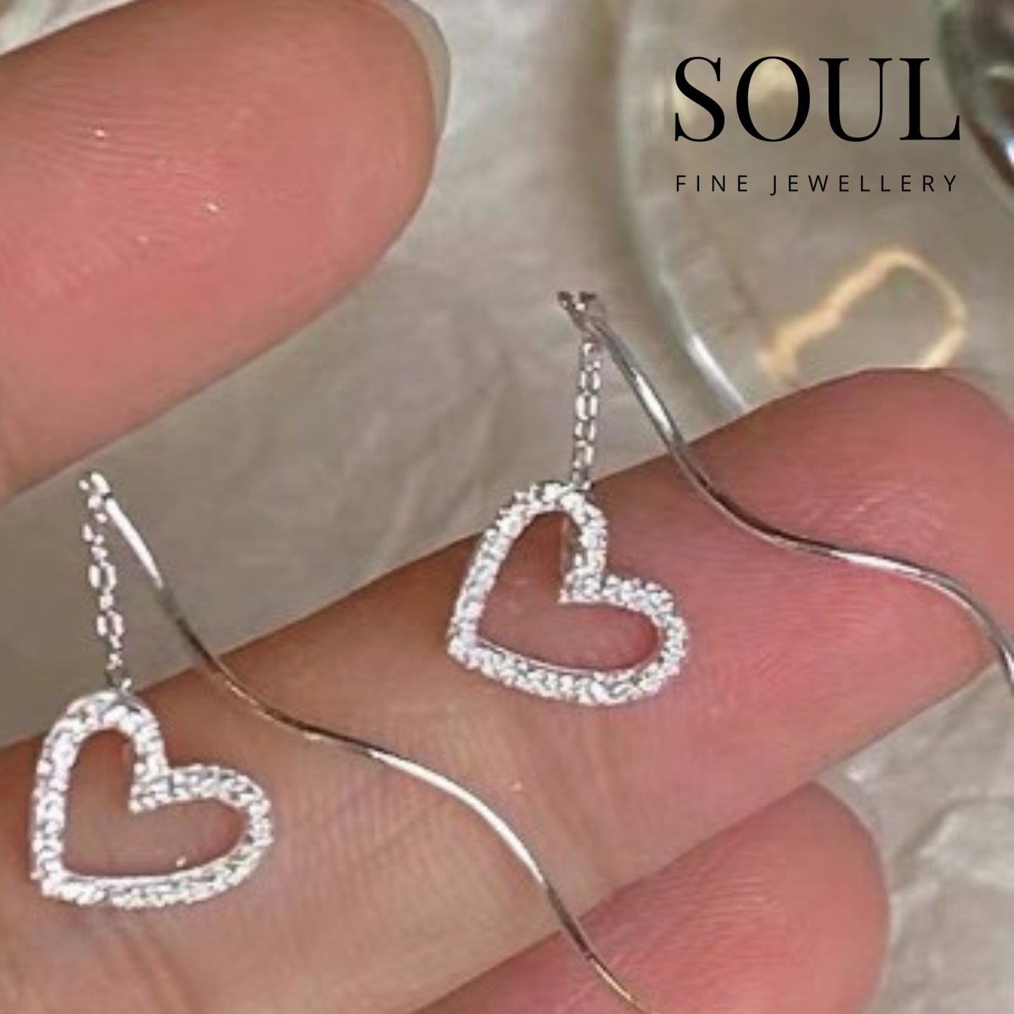 Pure 925 Hallmarked Silver Easy Heart Thread Earrings - Sui Dhaga Earrings