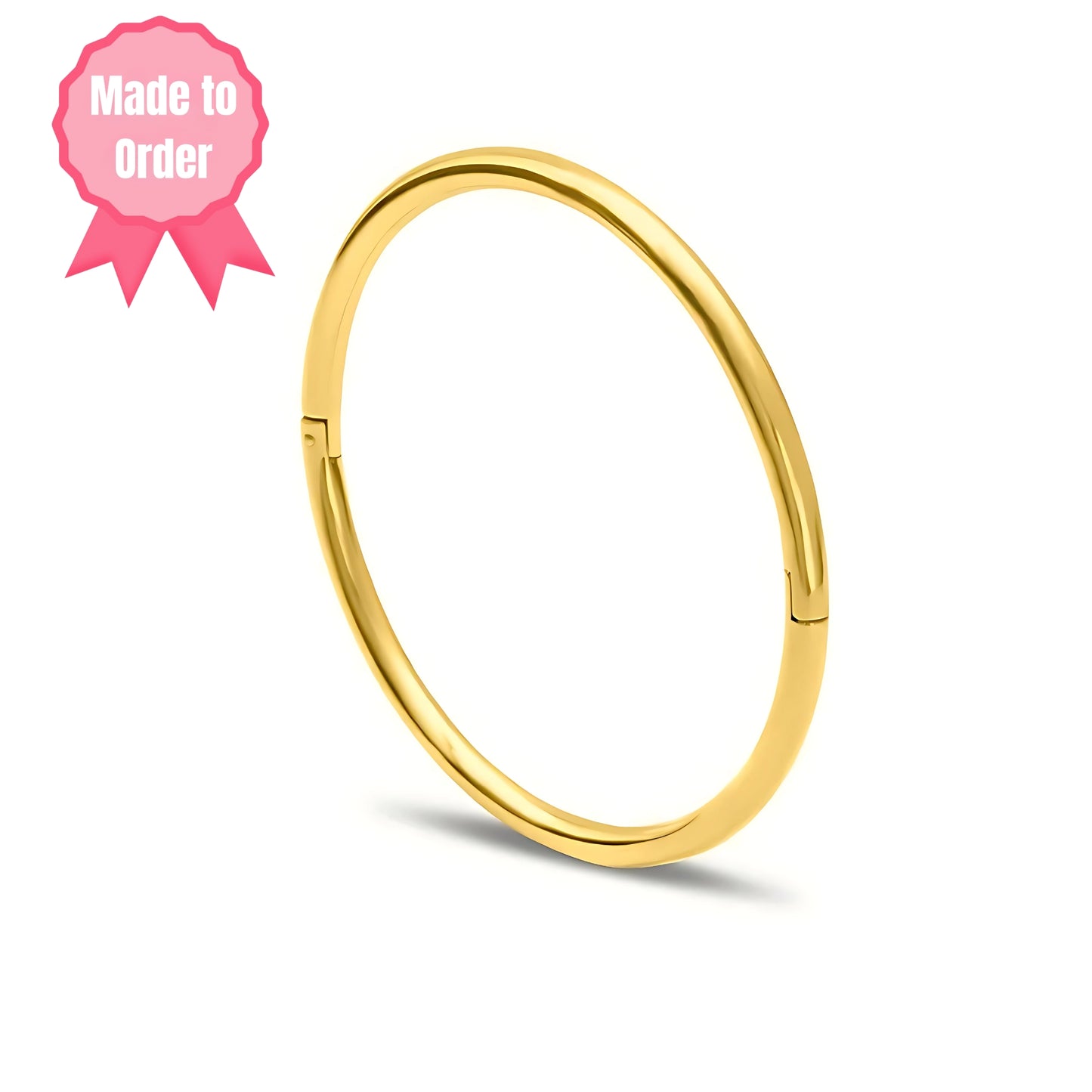 925 Silver Solid Classy Openable Bangle with 22K Thick Gold Plating + Anti Tarnish for Women & Girls, Gift for Her