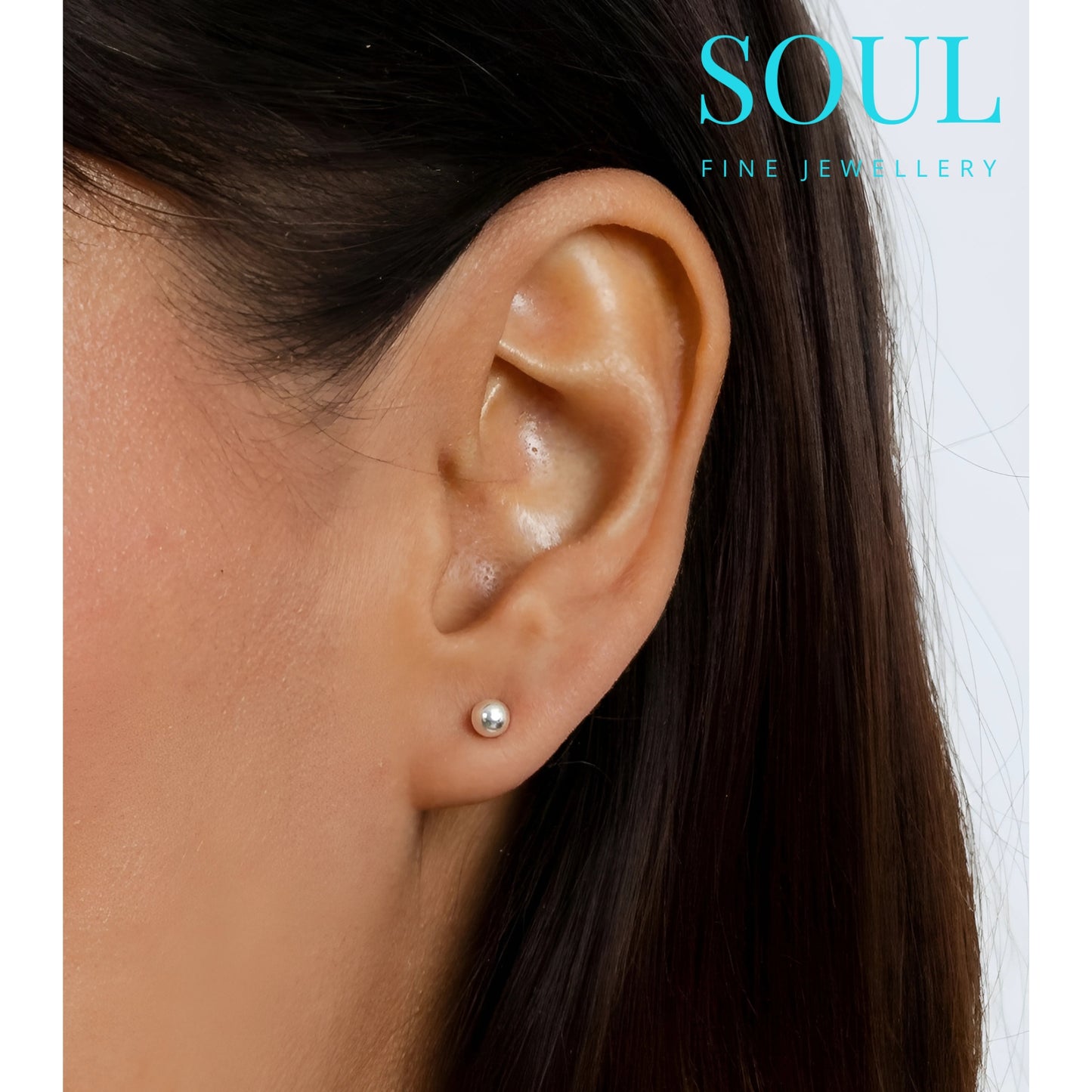 Pure 925 Hallmarked Silver Ball Stud Earrings for Men, Women & Kids