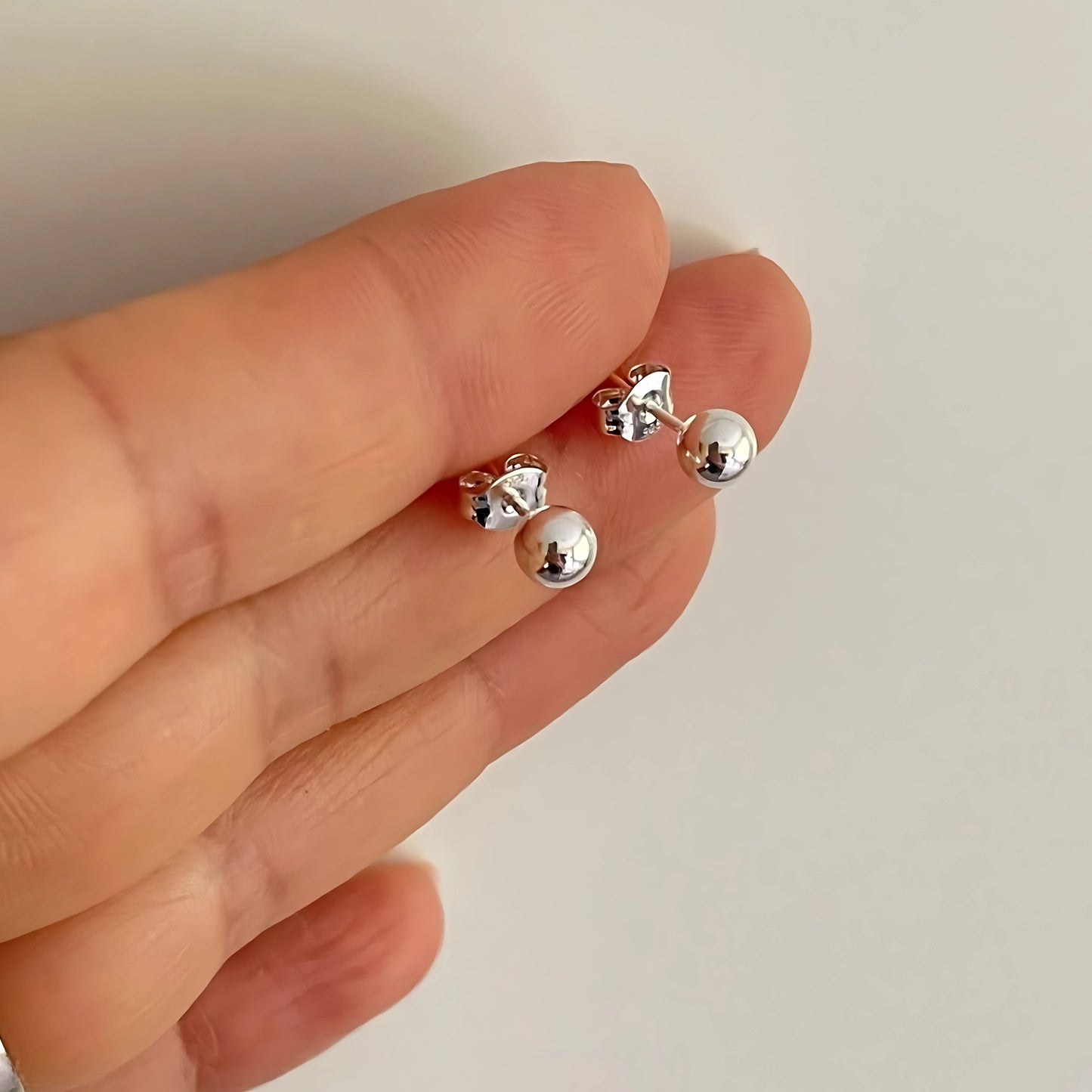 Pure 925 Hallmarked Silver Ball Stud Earrings for Men, Women & Kids