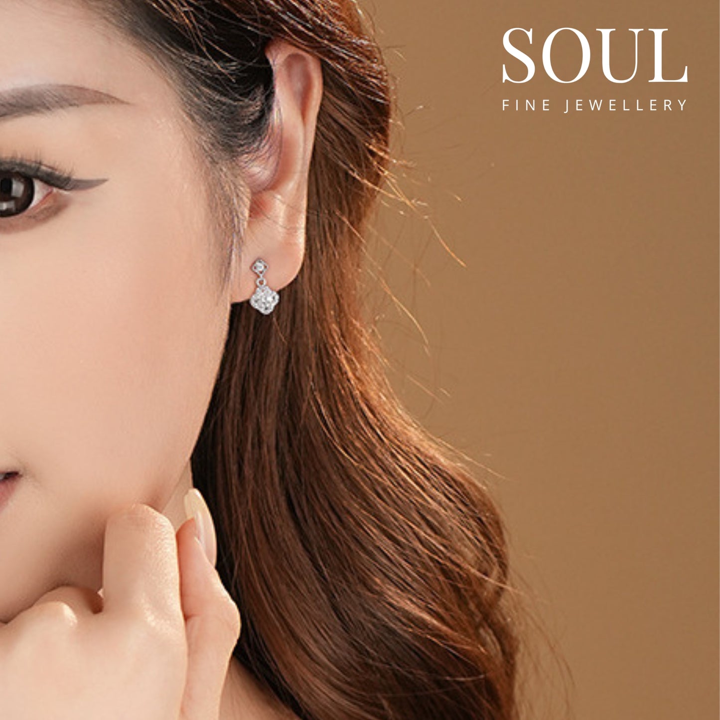 Pure 925 Hallmarked Silver Vancleef Clover Drop Earrings, Gift for Women & Girls