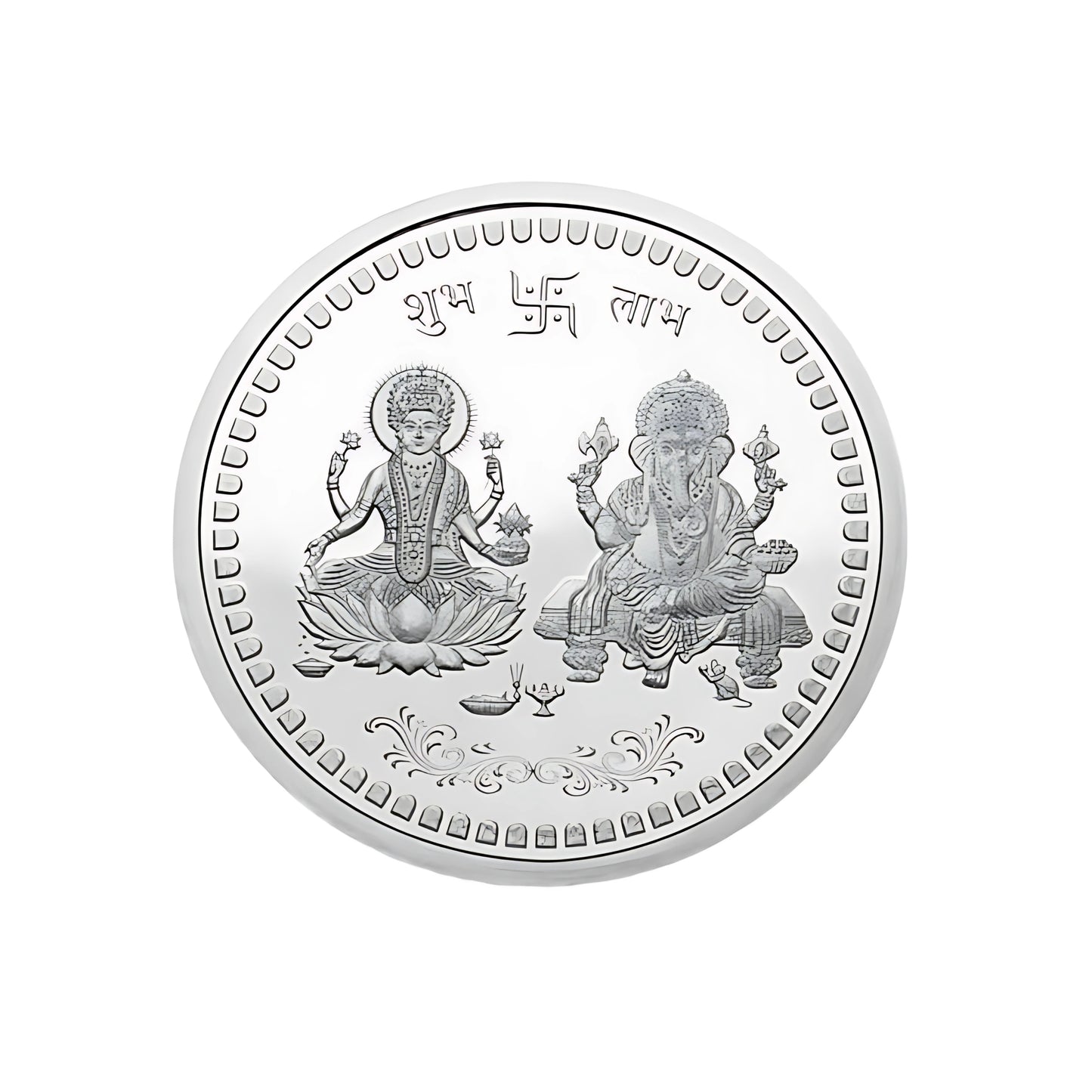 999 Pure Silver Laxmi Ganesha Coin for Gifting - 10gms