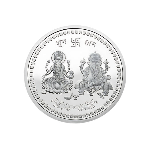999 Pure Silver Laxmi Ganesha Coin for Gifting - 10gms