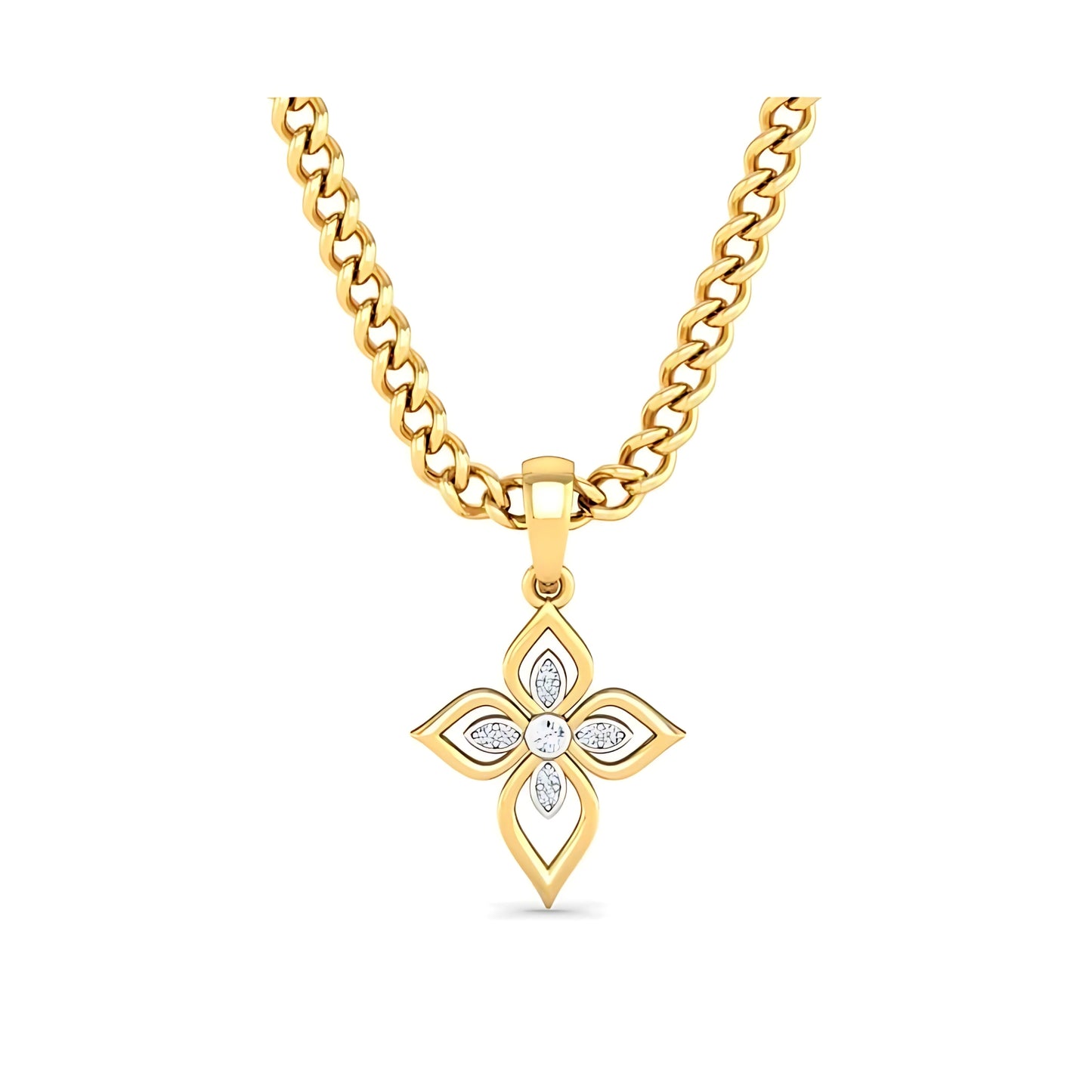 925 Hallmarked Silver Bless Flower Rakhi cum Pendant with Swarovski Diamonds and 22K premium gold plating