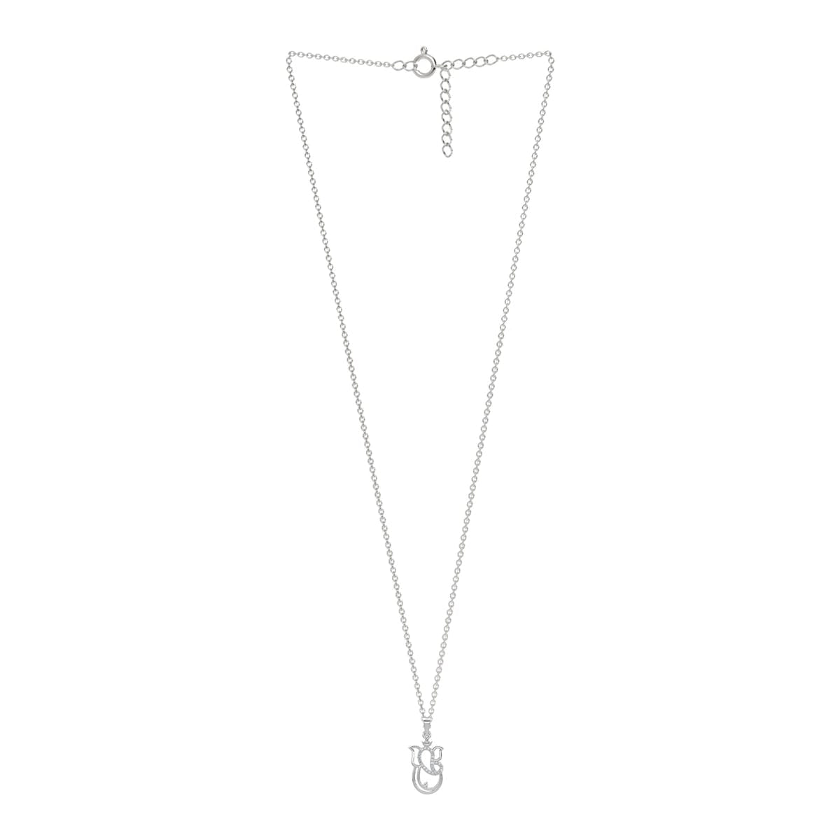 925 Silver Ganesh Rakhi cum Pendant with Swarovski Diamonds, Rhodium Plated with Anti Tarnish