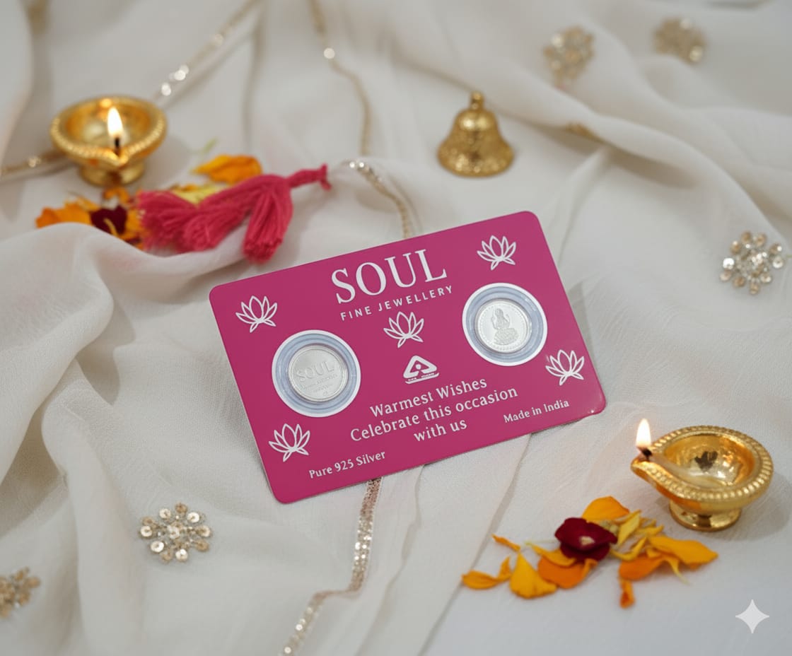 BIS Hallmarked 92.5% Pure Silver Coin Card for Gifting 1g + 1g