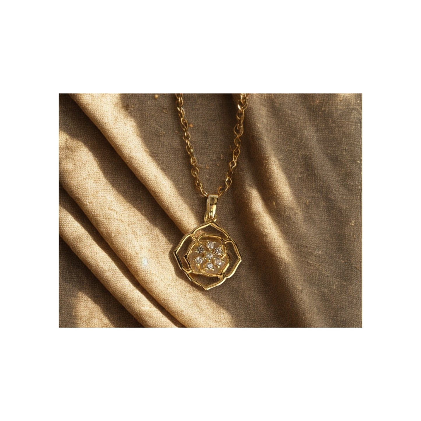 925 Hallmarked Silver Lotus Rakhi cum Pendant with Swarovski Diamonds and 22K premium gold plating