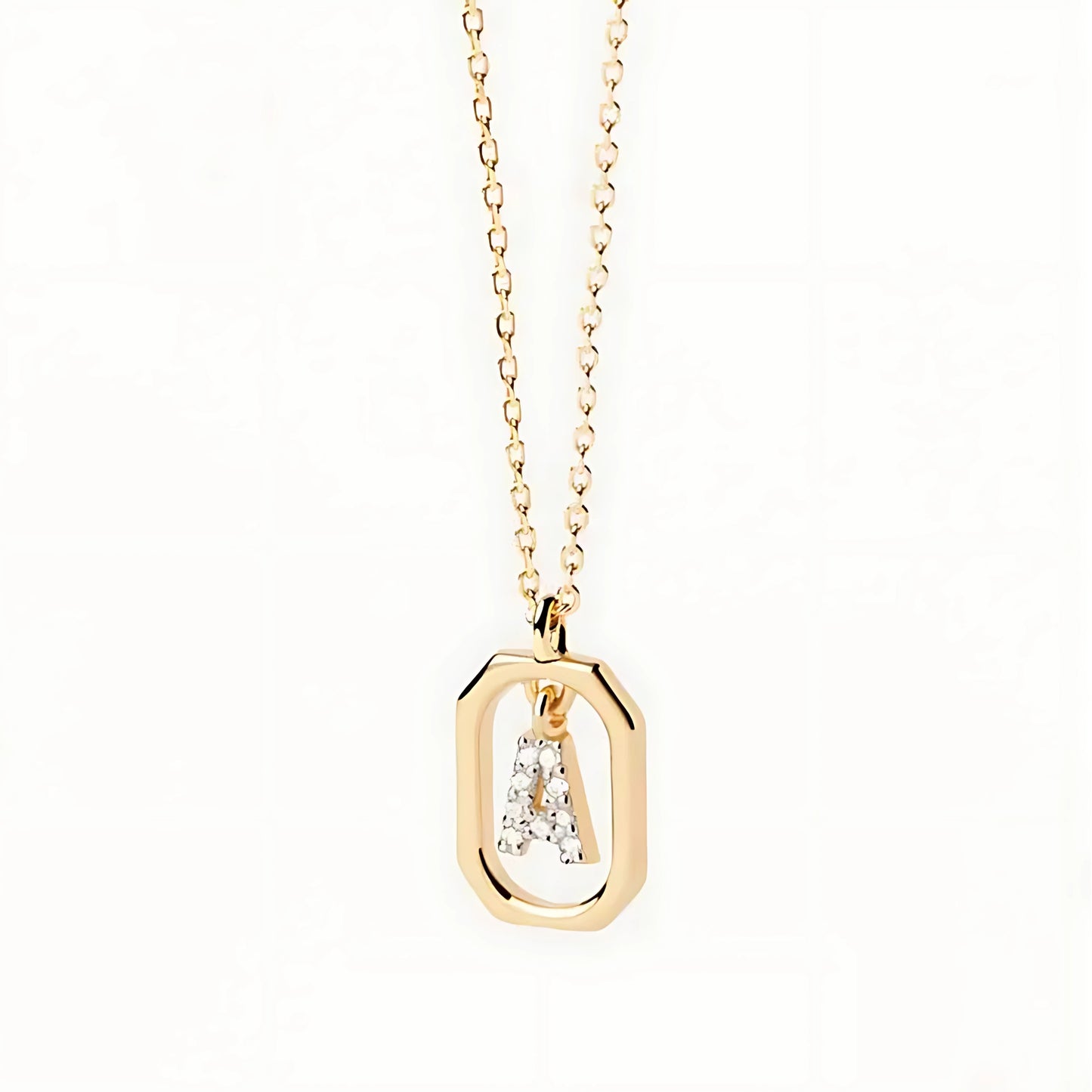 925 Silver Initial Alphabet Chain Necklace with 22K Gold Plating - Hallmarked/Certified