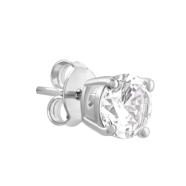 Super Bright 7mm Round Solitaire Earring Studs