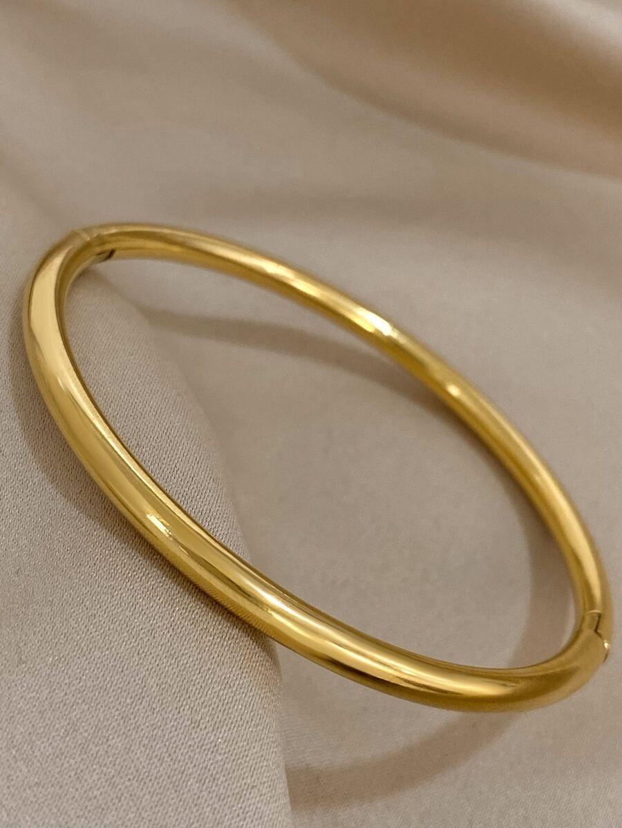 925 Silver Solid Classy Openable Bangle with 22K Thick Gold Plating + Anti Tarnish for Women & Girls, Gift for Her