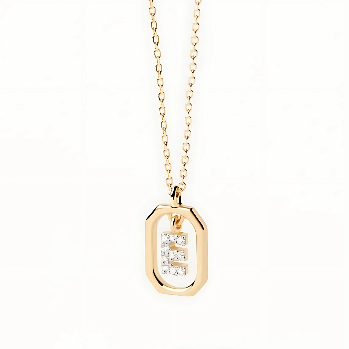 925 Silver Initial Alphabet Chain Necklace with 22K Gold Plating - Hallmarked/Certified