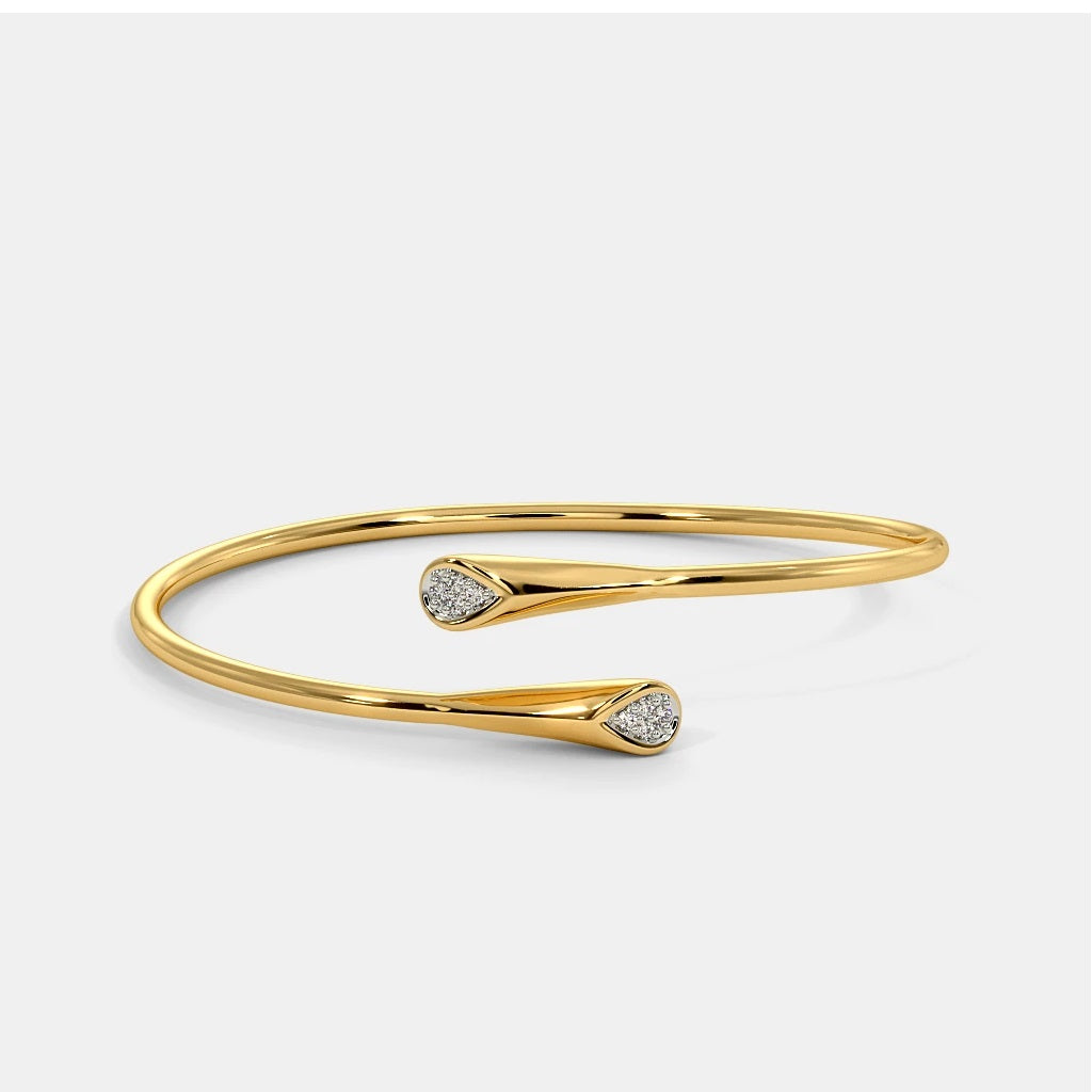 Pure 925 Hallmarked Silver Twister Cuff Bracelet with 22K Gold Plating + Anti Tarnish