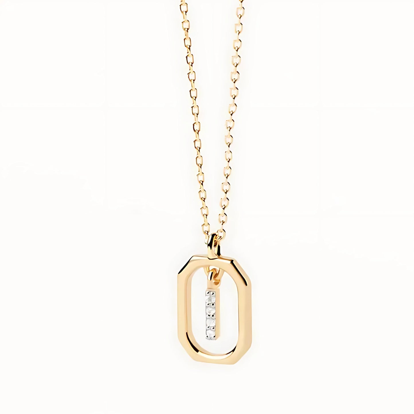 925 Silver Initial Alphabet Chain Necklace with 22K Gold Plating - Hallmarked/Certified