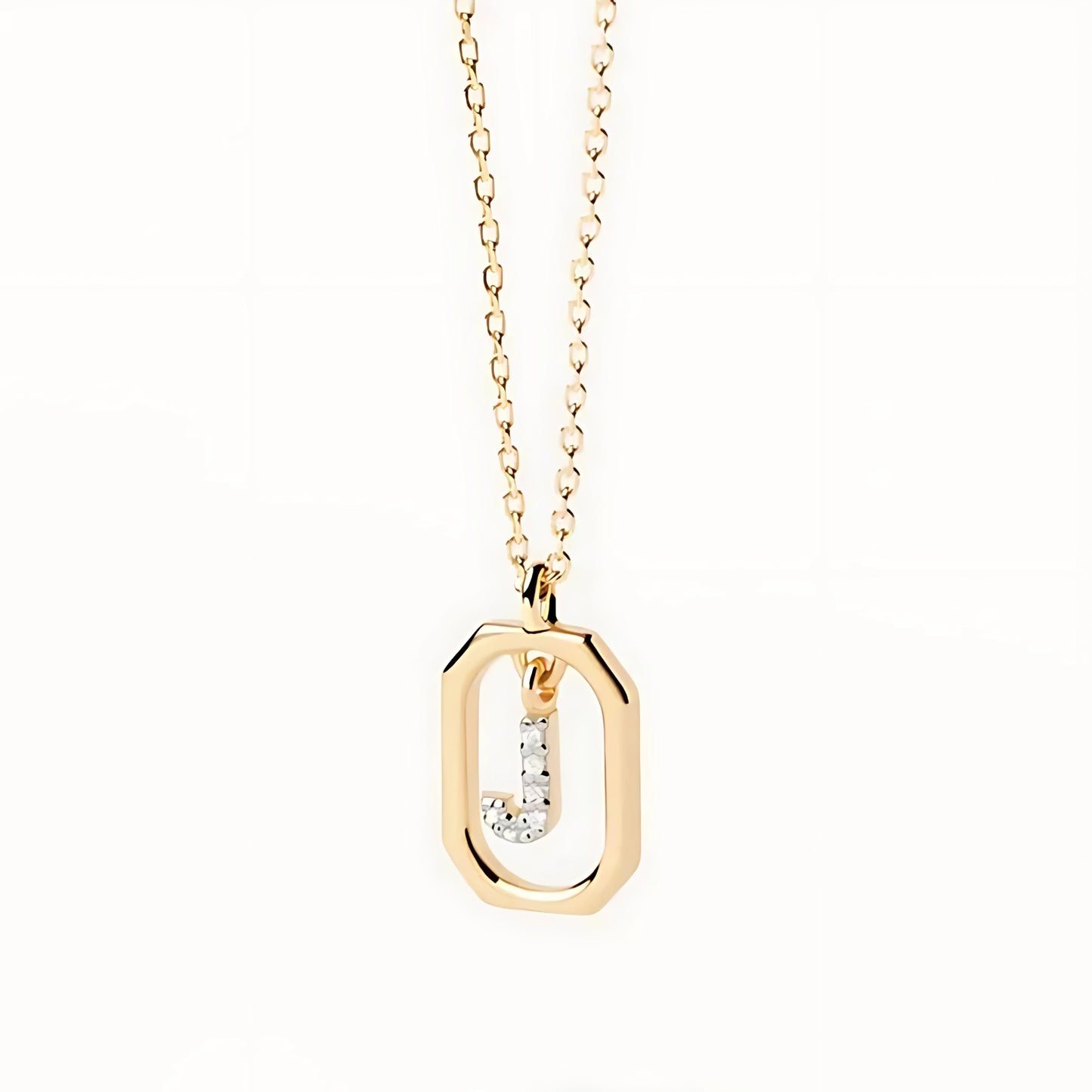 925 Silver Initial Alphabet Chain Necklace with 22K Gold Plating - Hallmarked/Certified