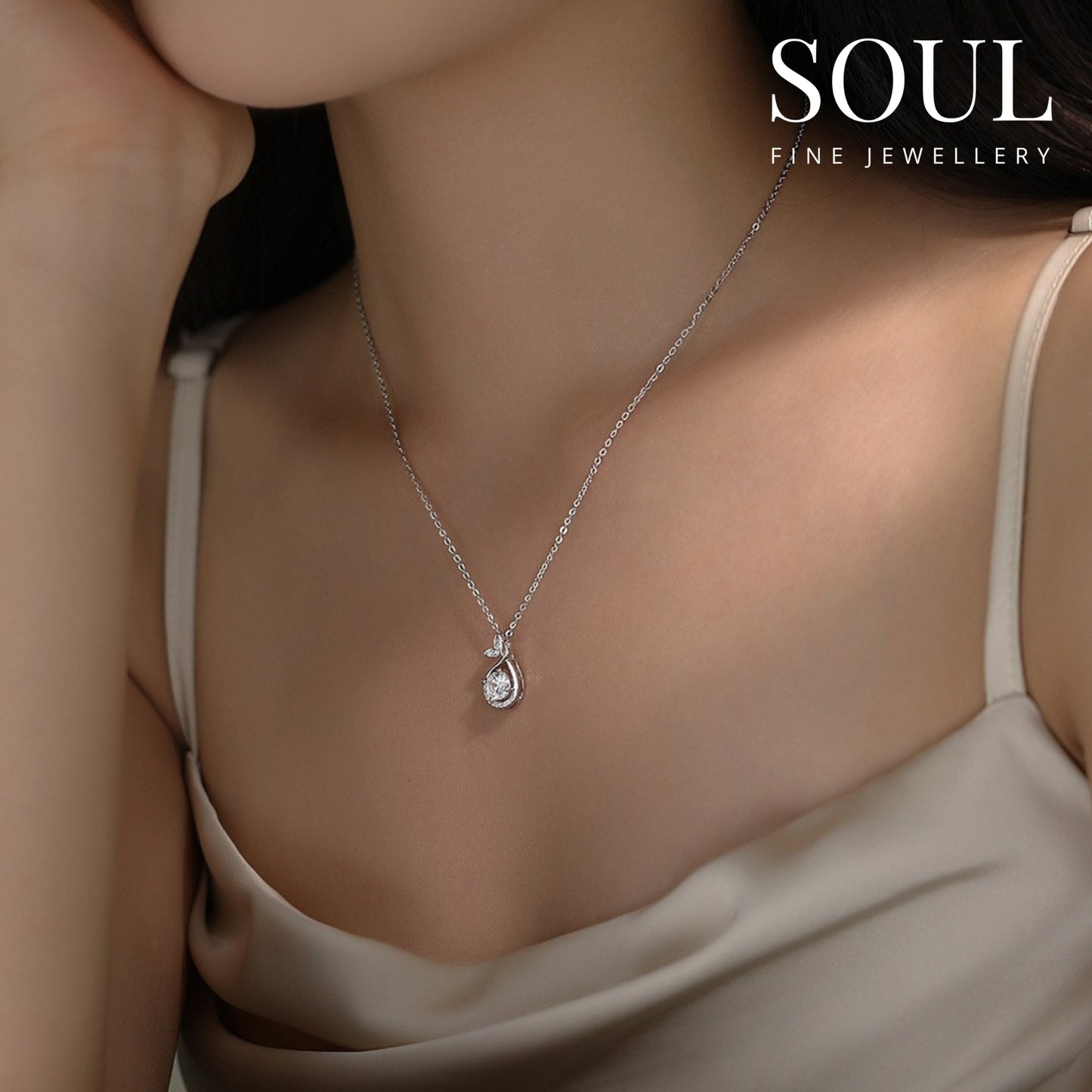 Pure 925 Hallmarked Silver Fish Tail Chain Pendant Necklace Adjustable Length 40+5cms