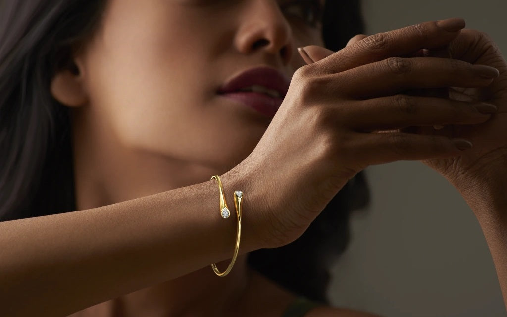 Pure 925 Hallmarked Silver Twister Cuff Bracelet with 22K Gold Plating + Anti Tarnish