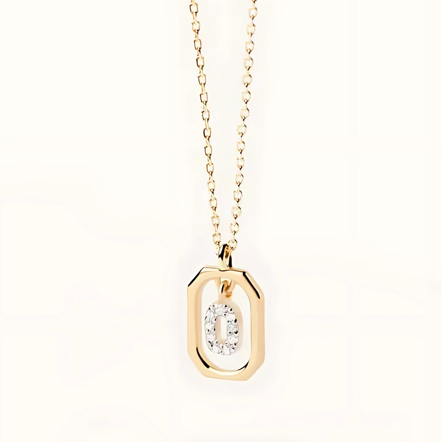 925 Silver Initial Alphabet Chain Necklace with 22K Gold Plating - Hallmarked/Certified