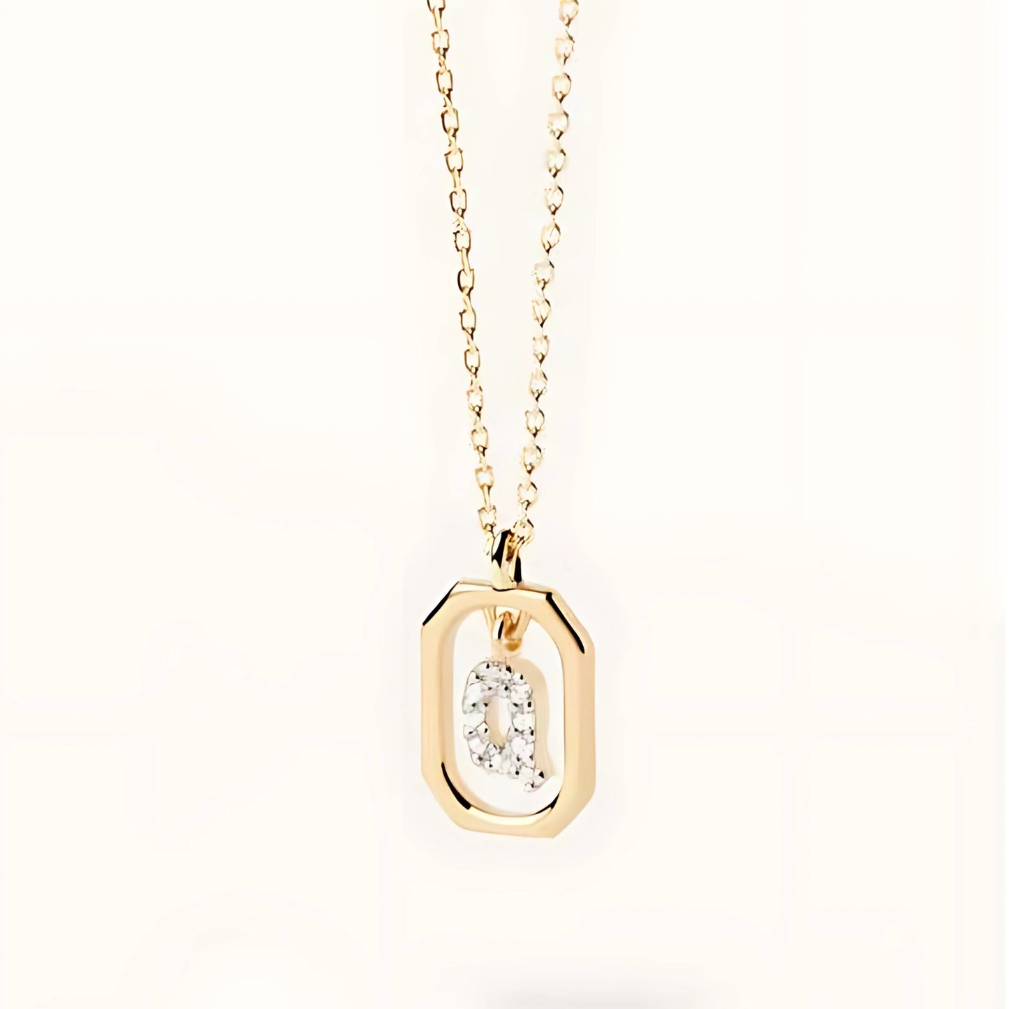 925 Silver Initial Alphabet Chain Necklace with 22K Gold Plating - Hallmarked/Certified