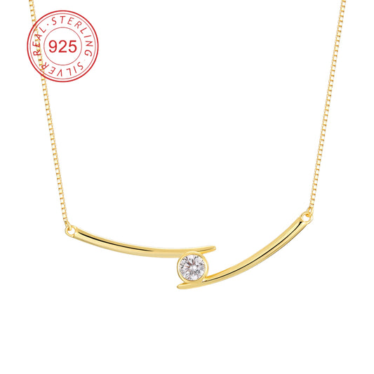 Pure 925 Hallmarked Silver Rama Necklace with 18K Gold Plating, Gift for Her