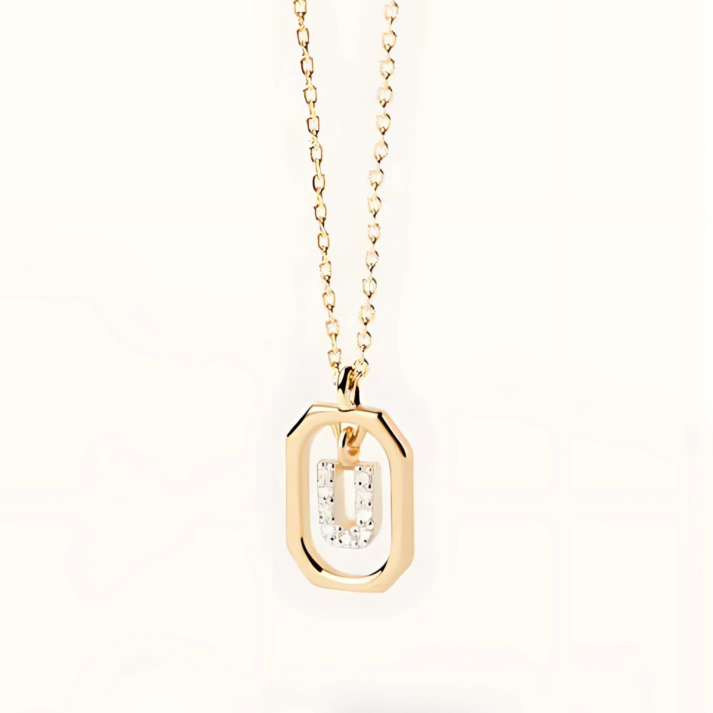 925 Silver Initial Alphabet Chain Necklace with 22K Gold Plating - Hallmarked/Certified