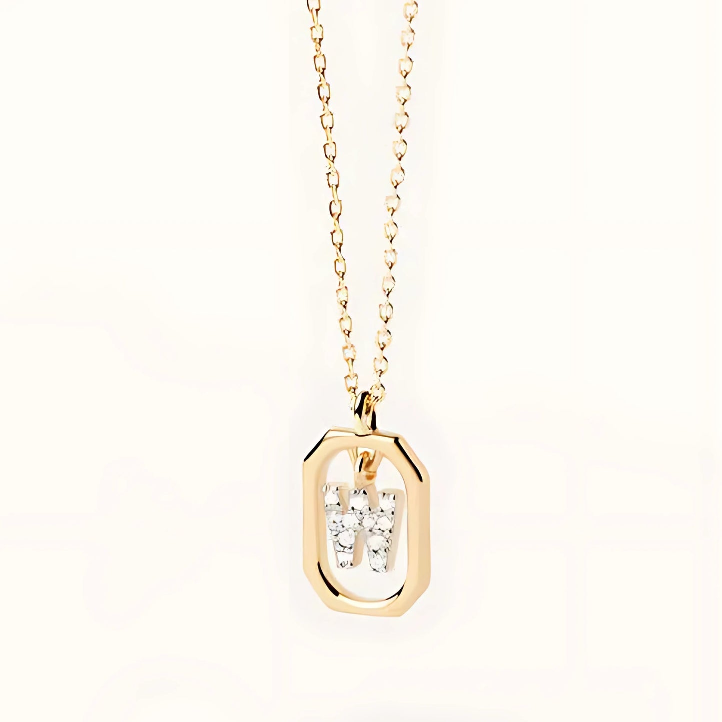 925 Silver Initial Alphabet Chain Necklace with 22K Gold Plating - Hallmarked/Certified